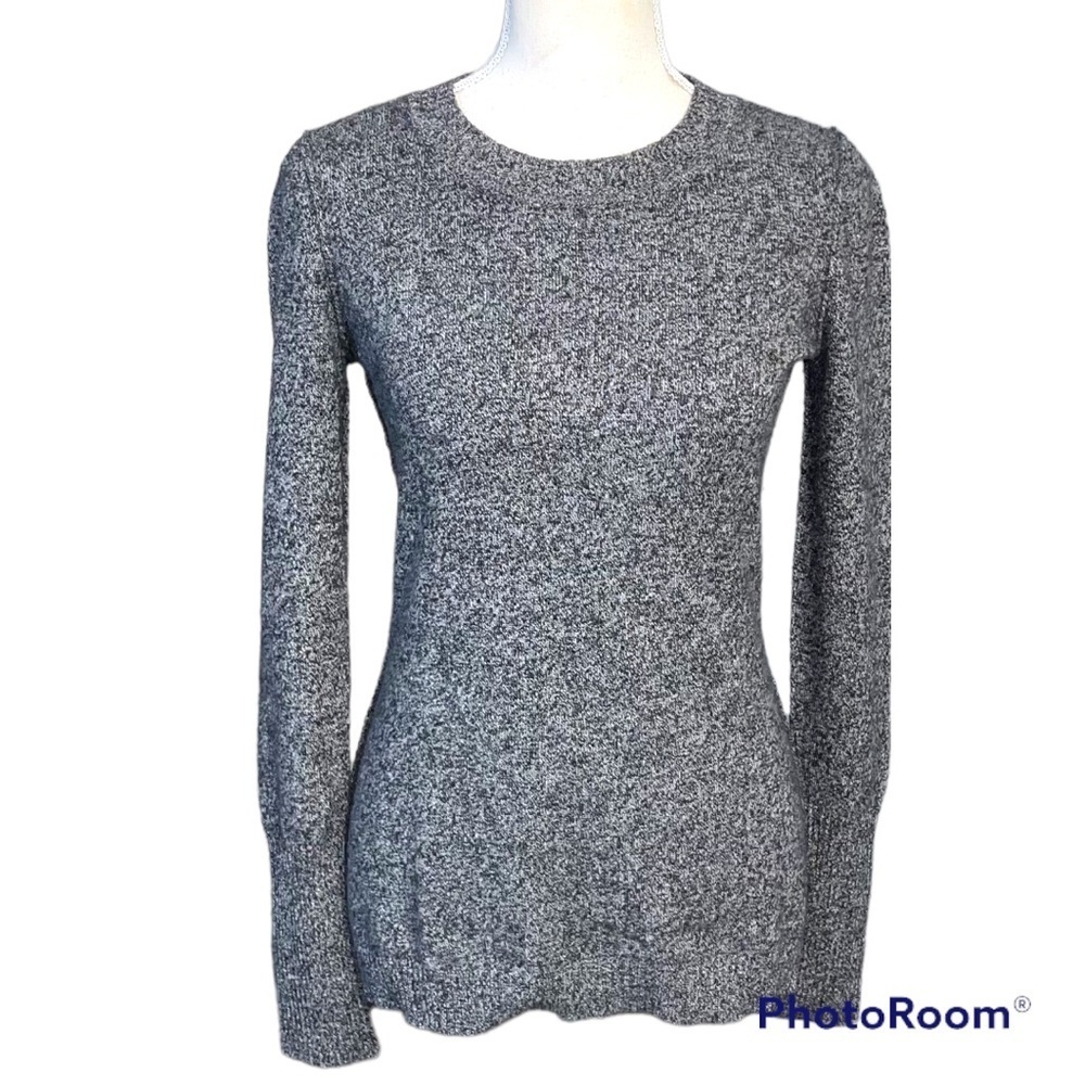 AQUA 100% Cashmere Grey Marled Sweater Small